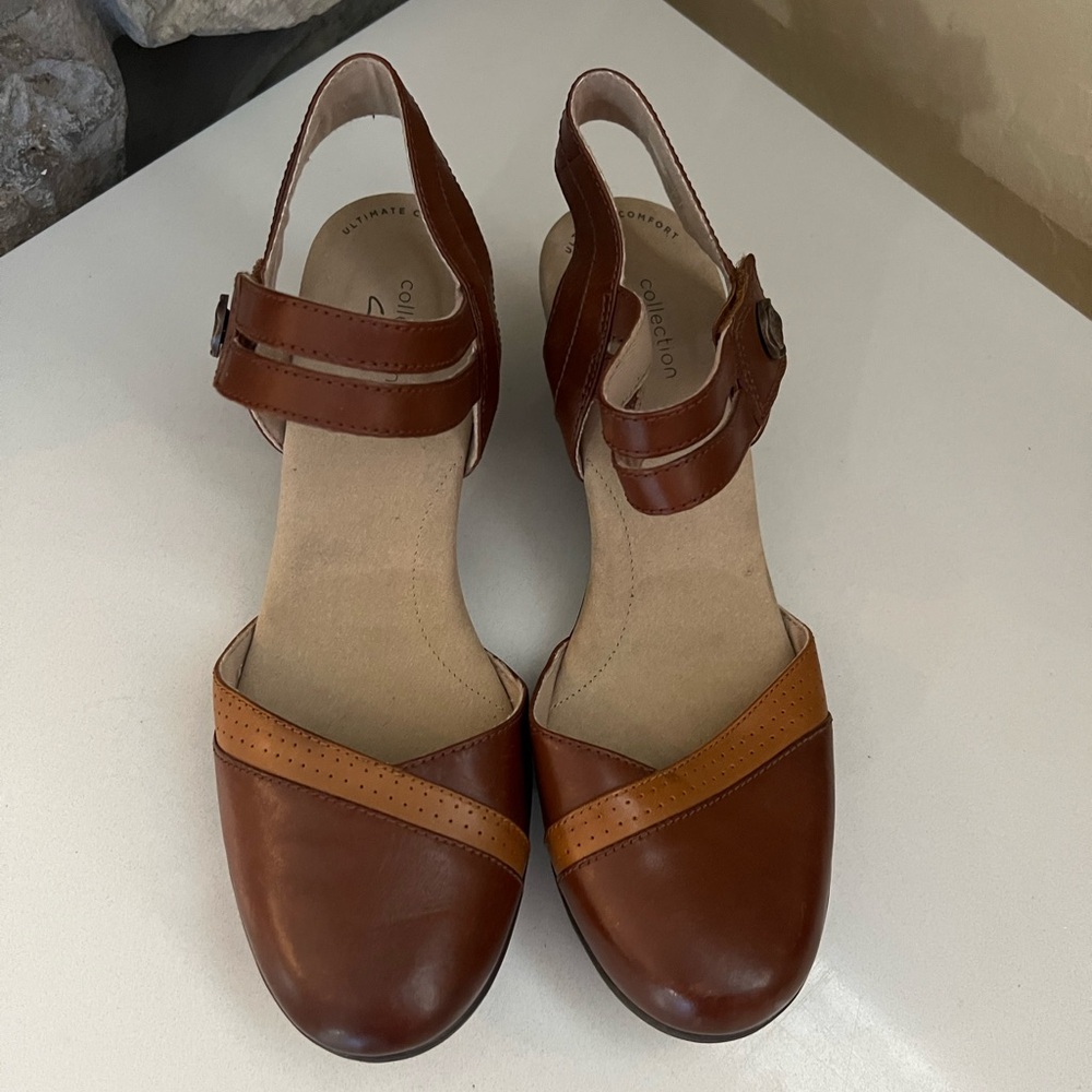 Clarks Valarie Rally Ultimate Comfort Mary Jane Heeled Sandal Size 10